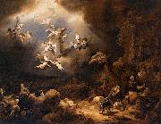 Angels Announcing the Birth of Christ to the Shepherds Govert flinck